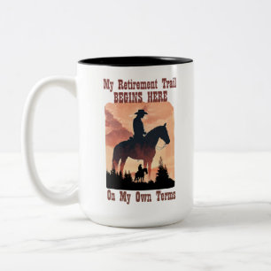Cowboy Western Aktiver Outdoor-Ruhestand Zweifarbige Tasse
