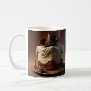 Cowboy Western Anniversaire Mug - Gâteau rustique