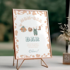 Cowboy Western Baby Dusche Mama-osa Bar Zeichen Poster