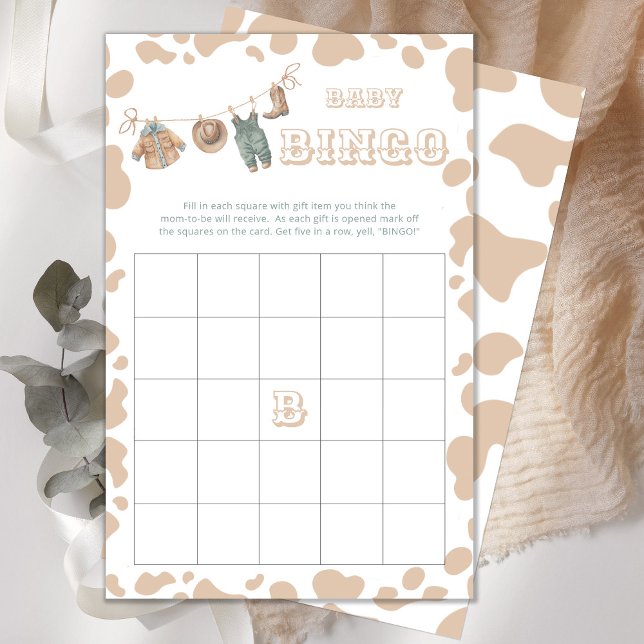 Cowboy Western Baby Showroom Bingo Game Card (Von Creator hochgeladen)