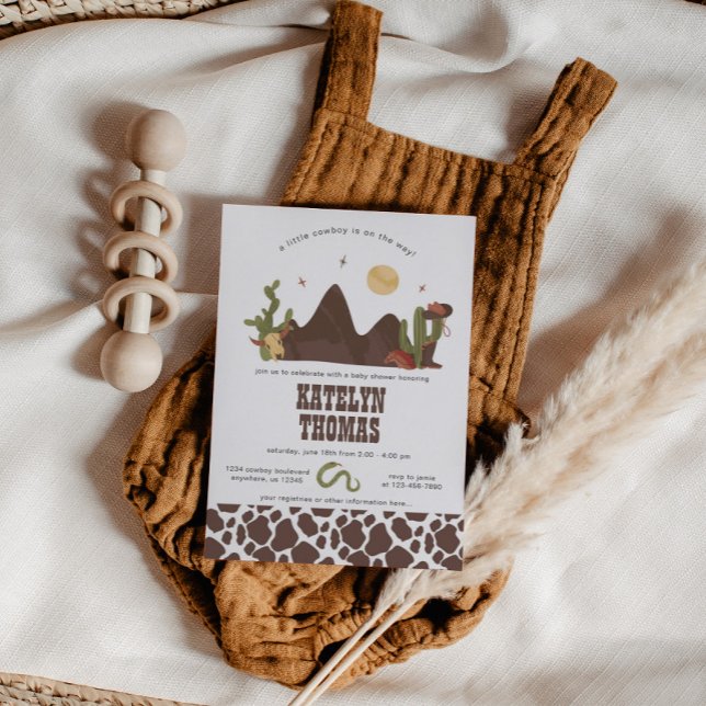 Cowboy Western Boy Baby Dusche Einladung (Von Creator hochgeladen)