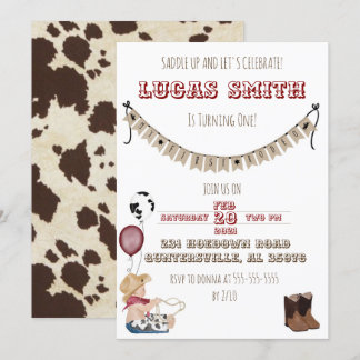 Cowboy Western Boys Einladung zum Geburtstag