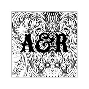 Cowboy Western Country Hochzeit Paar Monogramm Permastempel