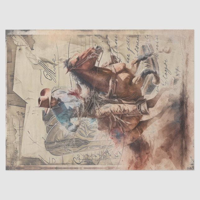 Cowboy-Western: Dekoupage Tissue Seidenpapier (Vorderseite)