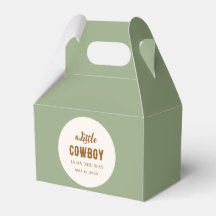 Cowboy Western Favor Box Set mit 10 - Salbeigrün