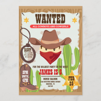 Cowboy Western Geburtstag Einladung
