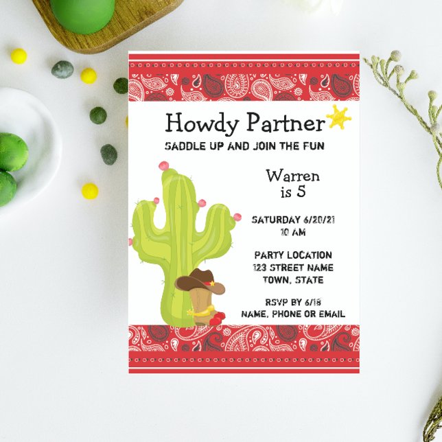 Cowboy Western Geburtstag Einladung (Von Creator hochgeladen)