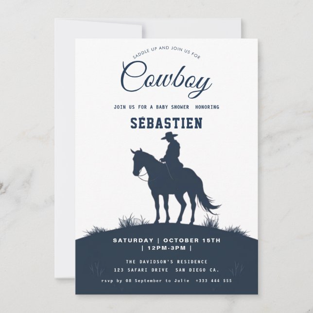 Cowboy Western Geburtstag Einladung (Vorderseite)