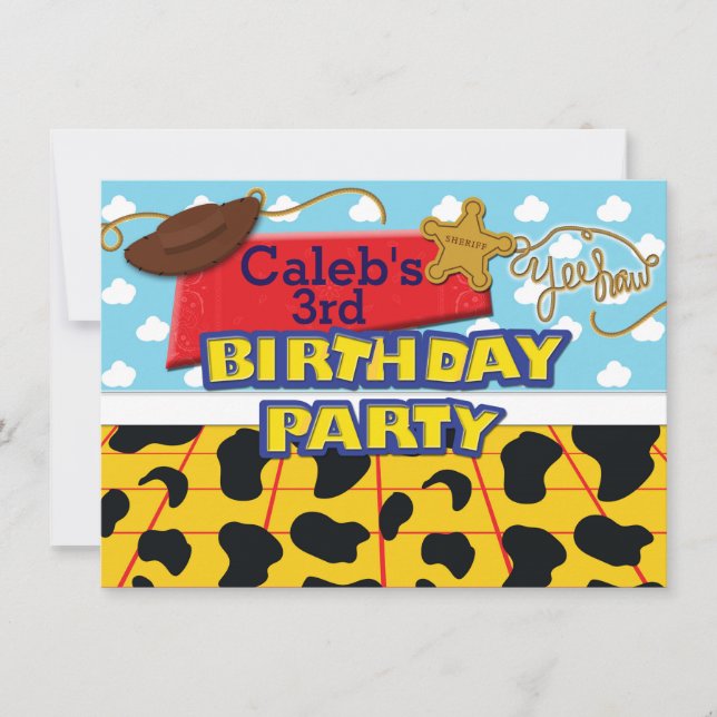 Cowboy Western Geburtstagsparty Einladung (Vorderseite)