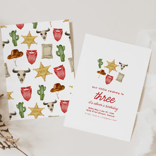 Cowboy-Western Geburtstagsparty - Einladung