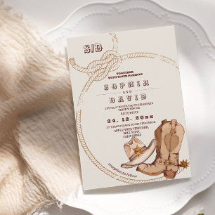 Cowboy-Western-Hochzeit Einladung