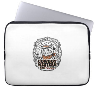 Cowboy Western Katze Haustier Liebhaber Shirt Kuns Laptopschutzhülle
