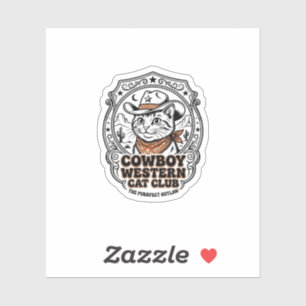 Cowboy Western Katze Haustierliebhaber-Shirt Kunst Aufkleber