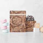 Cowboy-Western-Landmuster aus geflochtenem Leder Geschenkpapier<br><div class="desc">Rustikales Western-Country-Muster bedruckte Lederdruckaccessoires. Südwestliches Zuhause-Zubehör</div>