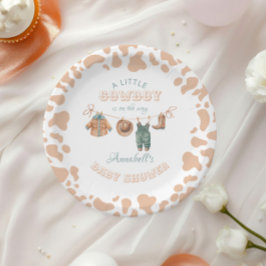 Cowboy-Western Light Brown Boy Baby-Dusche Pappteller