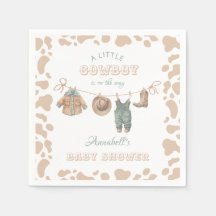 Cowboy Western Light Brown Boy Baby Dusche Willkom