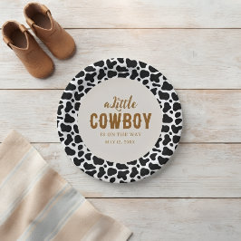 Cowboy Western Papierplatten mit Kuhdruck Pappteller
