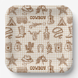 Cowboy Western  Pappteller