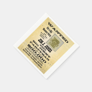 Cowboy-Western-Party wollte Plakat Serviette