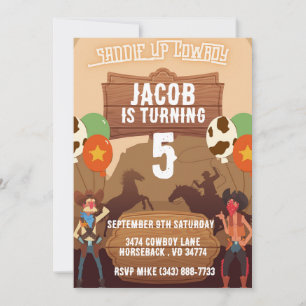 Cowboy Western Pferde Geburtstag Themeneinladung Einladung