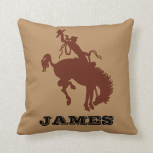 Cowboy Western Rodeo personalisierter Name Kissen