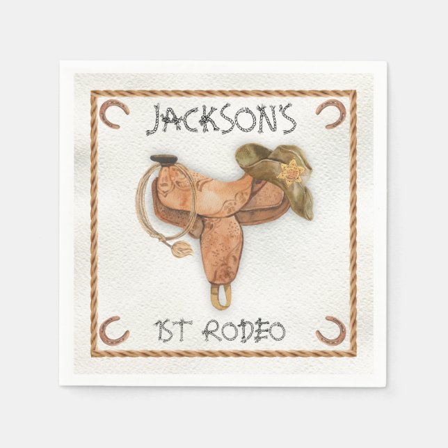 Cowboy Western Rodeo Saddle Serviette (Vorderseite)