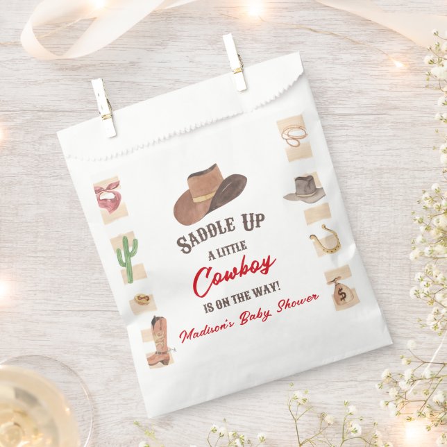 Cowboy Western Rodeo Wild West Baby Shower Geschenktütchen (Ausgeschnitten)