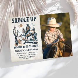 Cowboy Western Rodeo Wild West Birthday Foto Einladung
