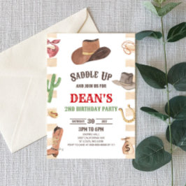 Cowboy Western Rodeo Wild West Birthday Party Einladung