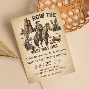 Cowboy Western Rodeo Wild West Invitation Annivers
