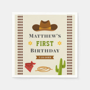 Cowboy Western Saloon Baby Boy Wild West Geburtsta Serviette