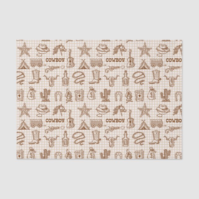 Cowboy Western Seidenpapier (Vorderseite)