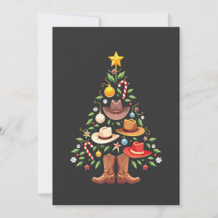 Cowboy Western Weihnachtsbaum Santa Einladung