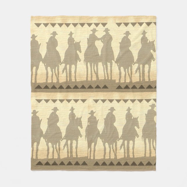 Cowboy-Westernzusammenfassungs-Fleece Decke 50" (Vorderseite)