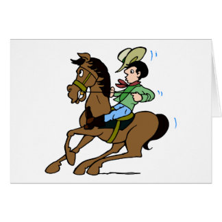 Cowboy Whoa Reitpferd Cartoon Zeichnend