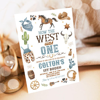 Cowboy Wie der Westen war ein 1. Rodeo Geburtstag Einladung