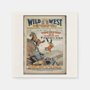 Cowboy Wild West Add Boy's Name Birthday Party Serviette