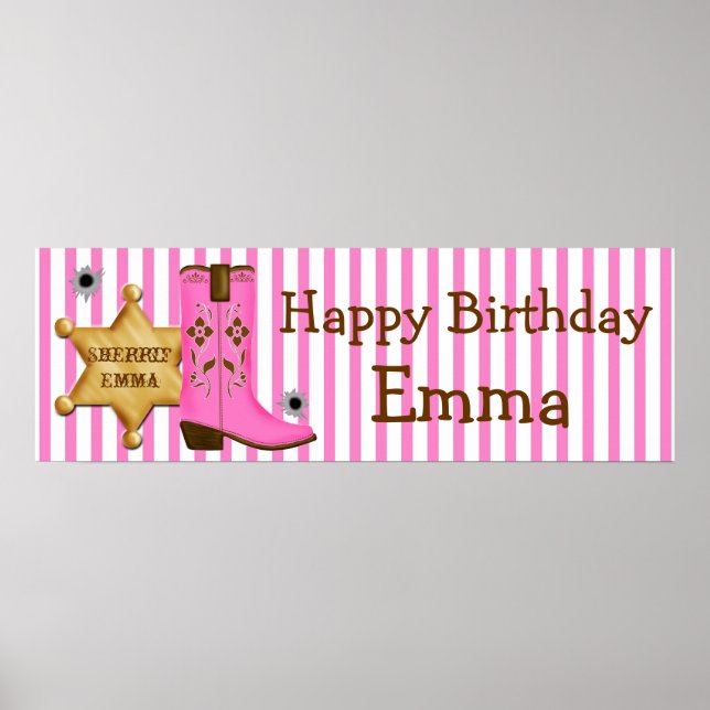 Cowboy Wild West Banner Poster (Vorne)