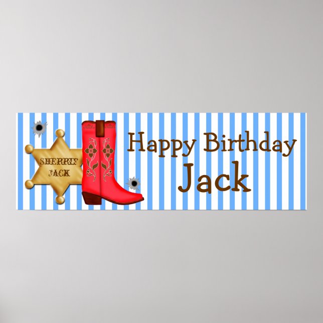 Cowboy Wild West Banner Poster (Vorne)