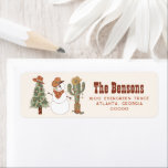 Cowboy Wild West Christmas Return Address Label<br><div class="desc">Dies ist ein Cowboy Weihnachts-Rücksendelabel mit einem Western-Design. Die einzigen Elemente, die nicht editierbar sind, sind die Farben der Aquarellelemente // Für weitere Urlaubskarten Optionen, suchen Sie bitte im Sincerely By Nicole Zazzle Store nach "JESSIE". * Wenn Ihnen dieses Design gefällt, Sie es aber nicht für etwas finden, das Sie...</div>