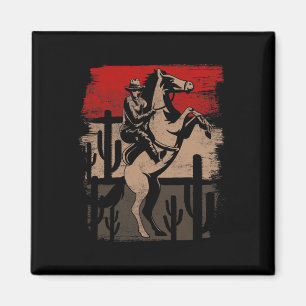 Cowboy Wild West Country Horseck Riding Horse Rett Magnet