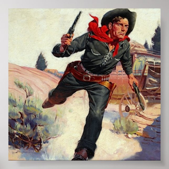 Cowboy Wild West Poster vintage (Devant)