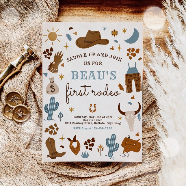 Cowboy Wild West Rodeo Ranch Birthday Party Einladung (Von Creator hochgeladen)