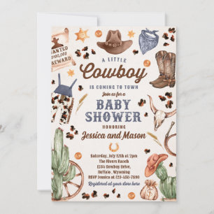 Cowboy Wild West Rodeo Ranch Boy Baby Dusche Einladung