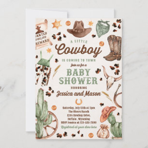 Cowboy Wild West Rodeo Ranch Boy Baby Dusche Einladung