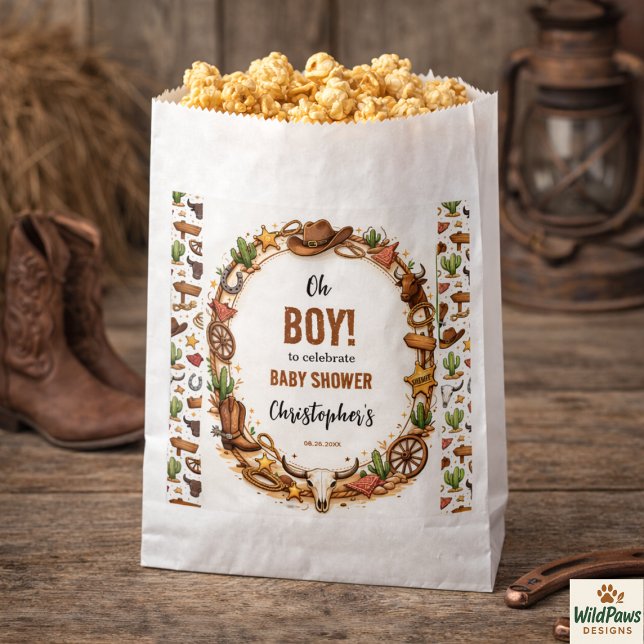 Cowboy Wild West Rodeo Ranch | Rustic Western Baby Geschenktütchen (Cowboy Wild West Rodeo Ranch | Rustic Western Baby Favor Bag
)