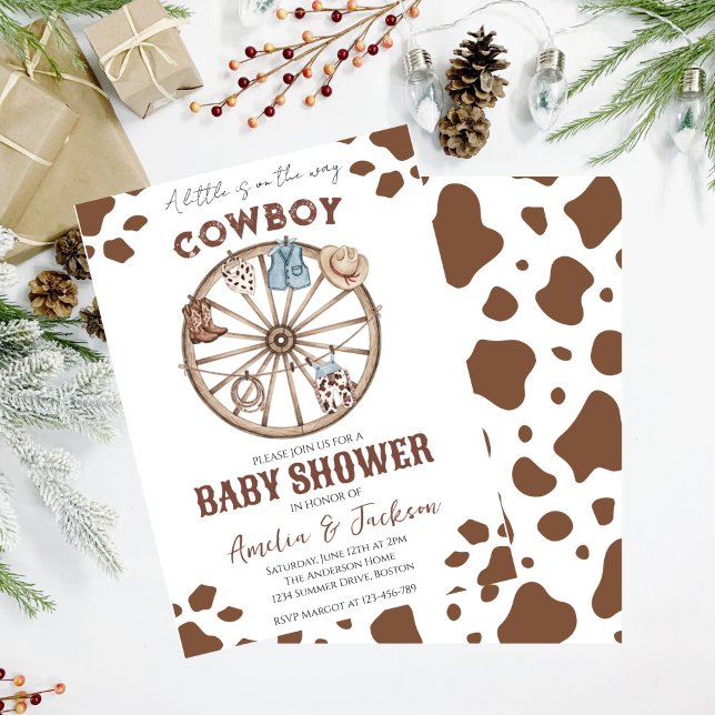 Cowboy Wild West Rodeo Western Boy Baby Dusche Einladung (Von Creator hochgeladen)