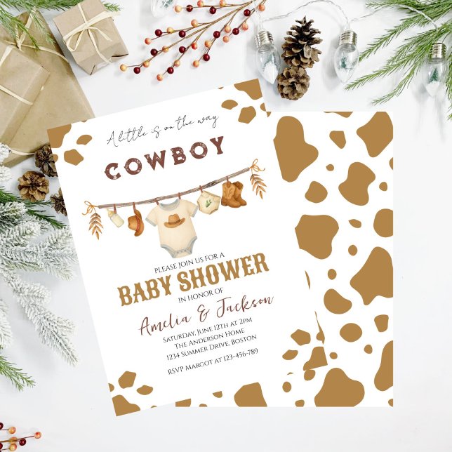 Cowboy Wild West Rodeo Western Boy Baby Dusche Einladung (Von Creator hochgeladen)