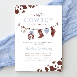 Cowboy Wild West Rodeo Western Boy Baby Dusche Einladung
