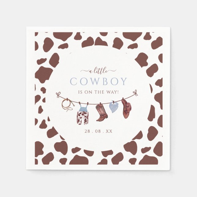 Cowboy Wild West Rodeo Western Boy Baby Dusche Serviette (Vorderseite)
